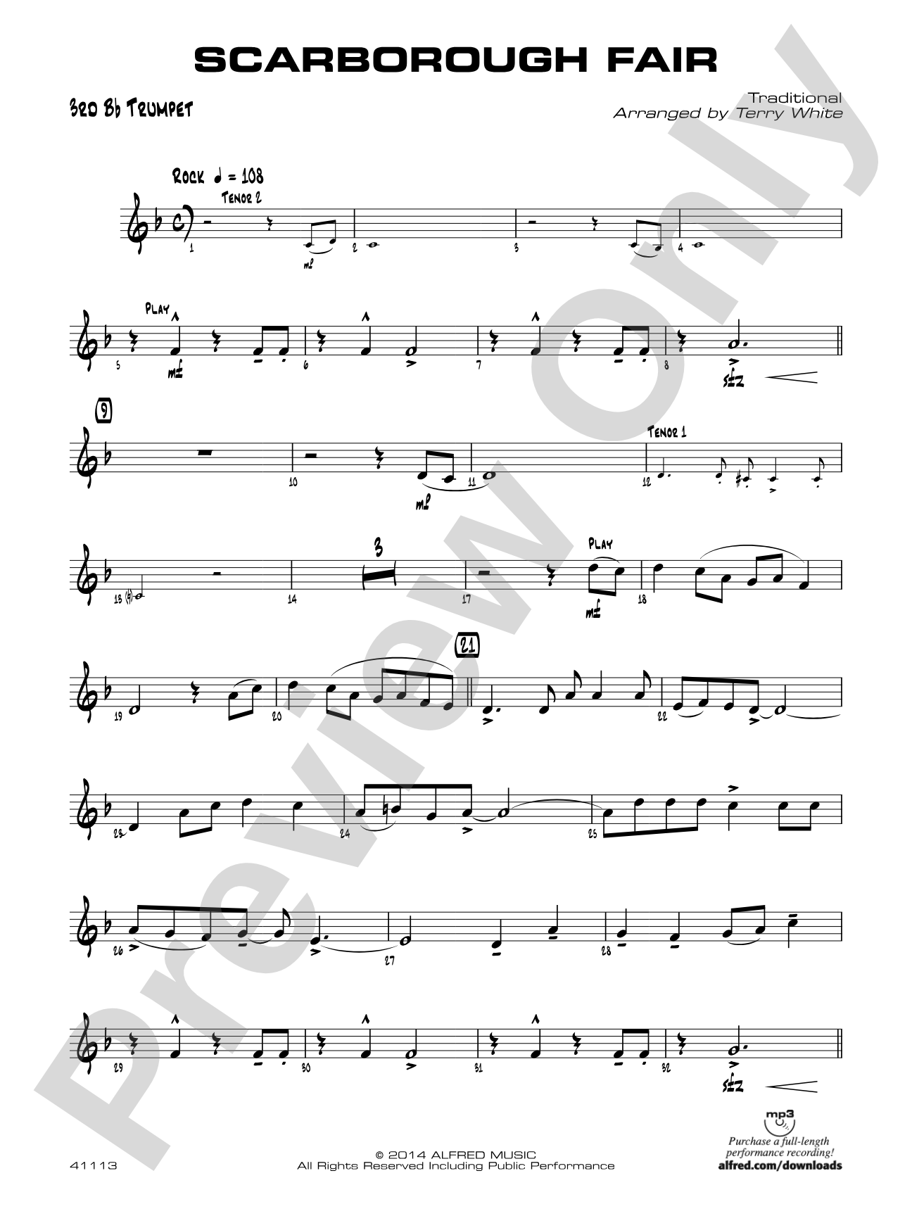 Scarborough Fair: 3rd B-flat Trumpet