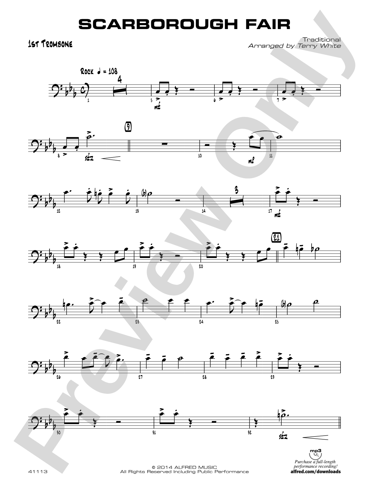 Scarborough Fair: 1st Trombone