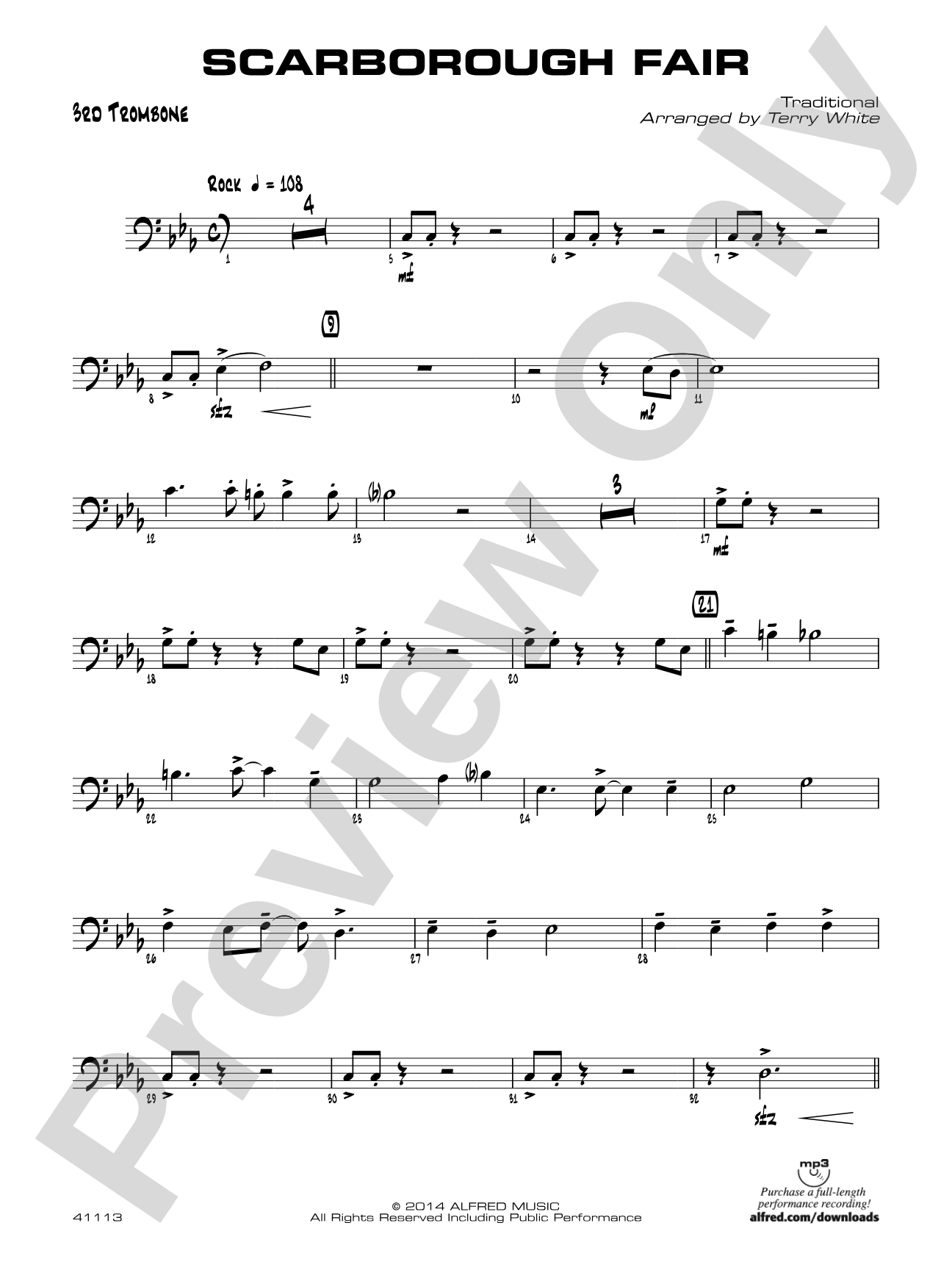 Scarborough Fair: 3rd Trombone