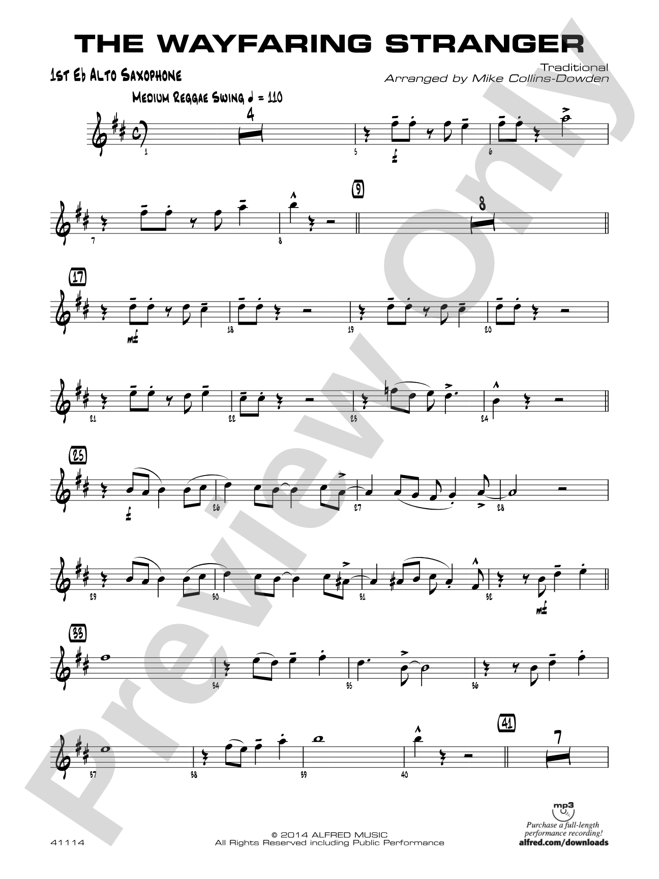 The Wayfaring Stranger: E-flat Alto Saxophone