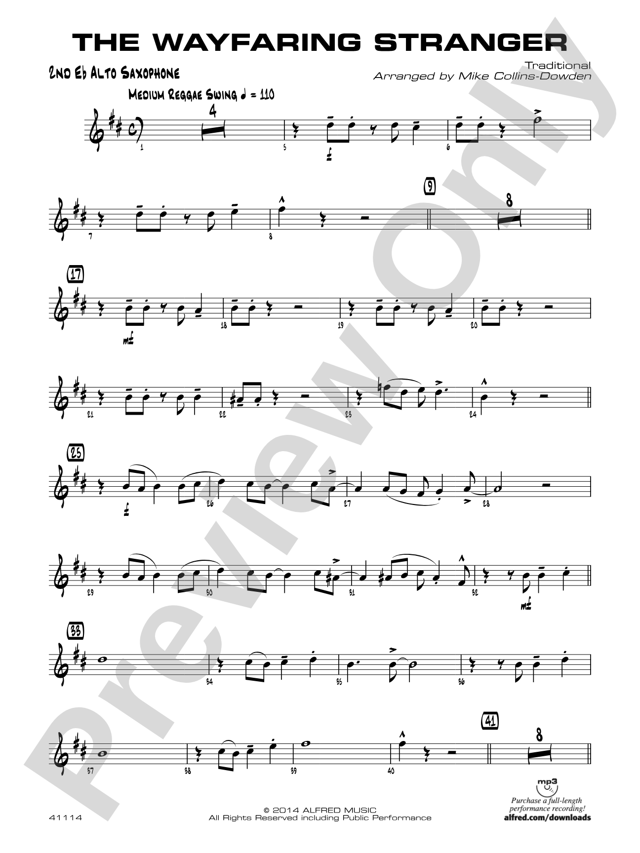 The Wayfaring Stranger: 2nd E-flat Alto Saxophone