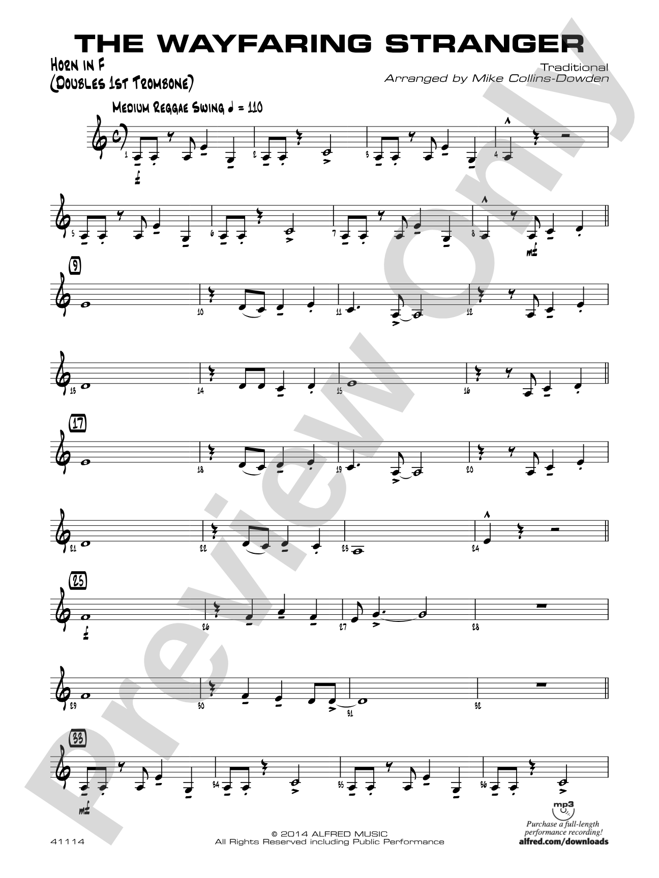 The Wayfaring Stranger: 1st F Horn