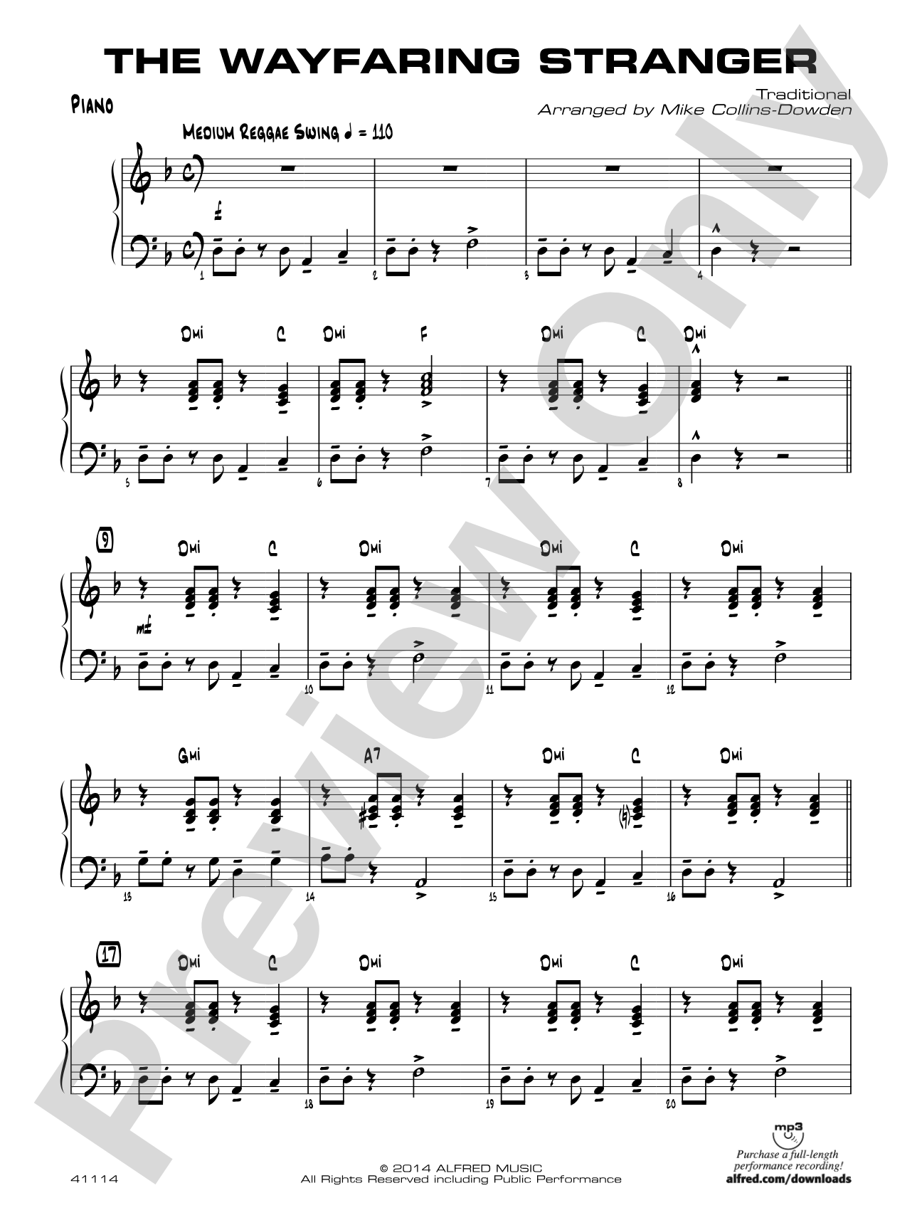 The Wayfaring Stranger: Piano Accompaniment