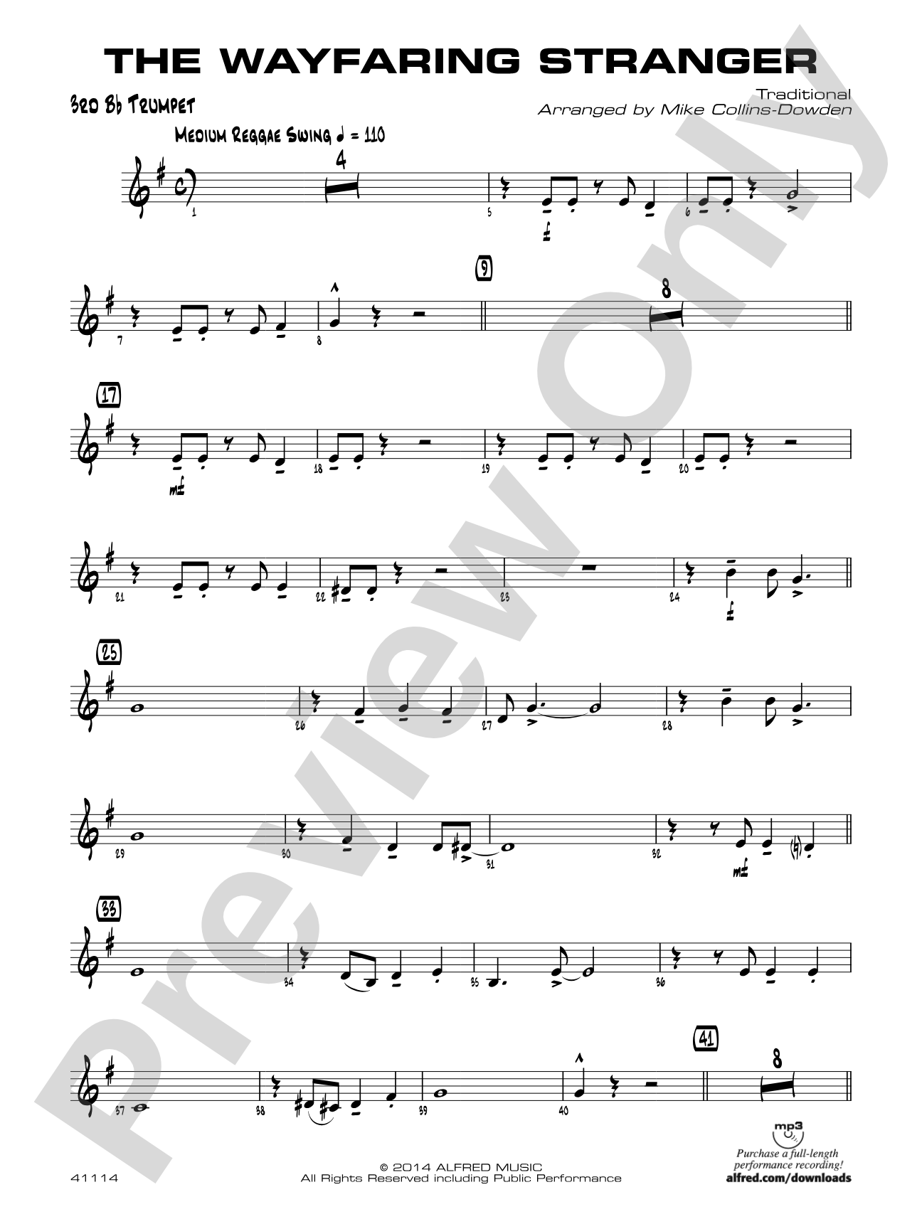 The Wayfaring Stranger: 3rd B-flat Trumpet