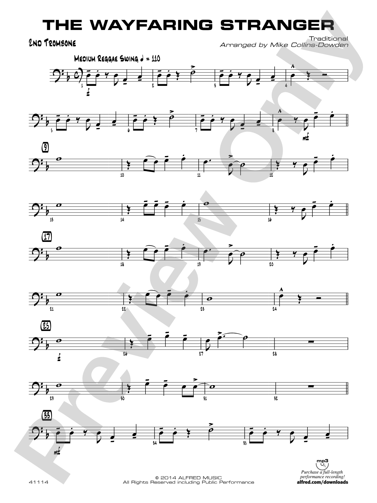 The Wayfaring Stranger: 2nd Trombone