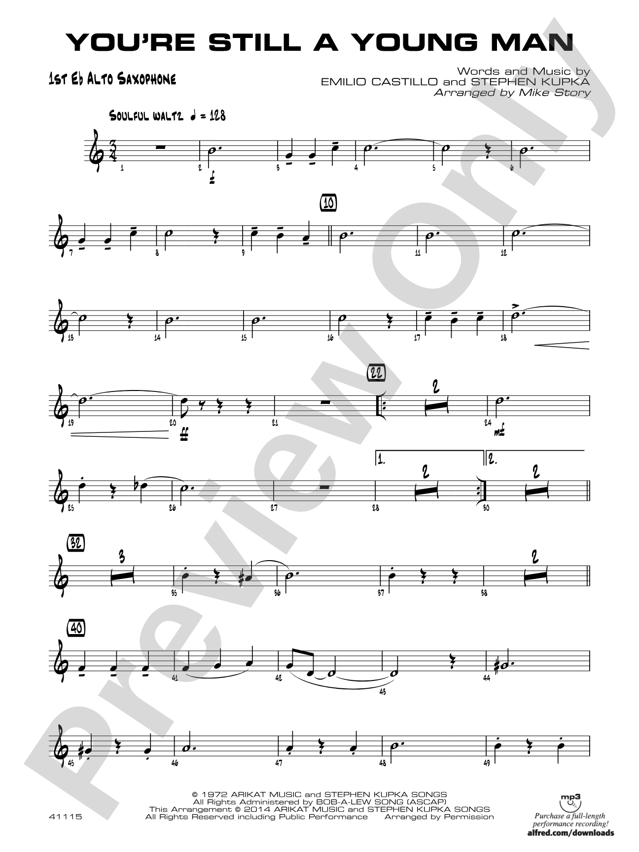 You're Still a Young Man: E-flat Alto Saxophone