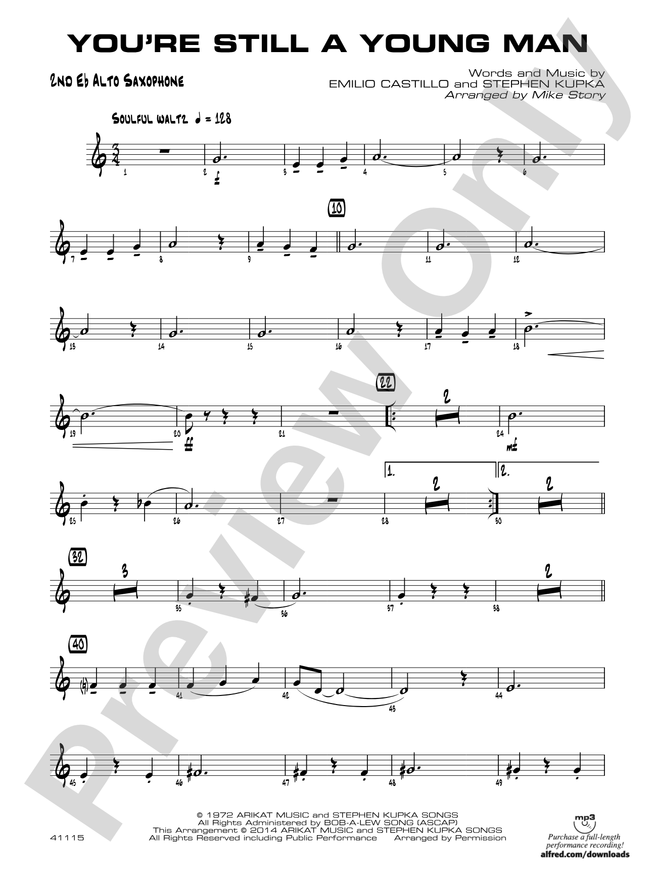 You're Still a Young Man: 2nd E-flat Alto Saxophone