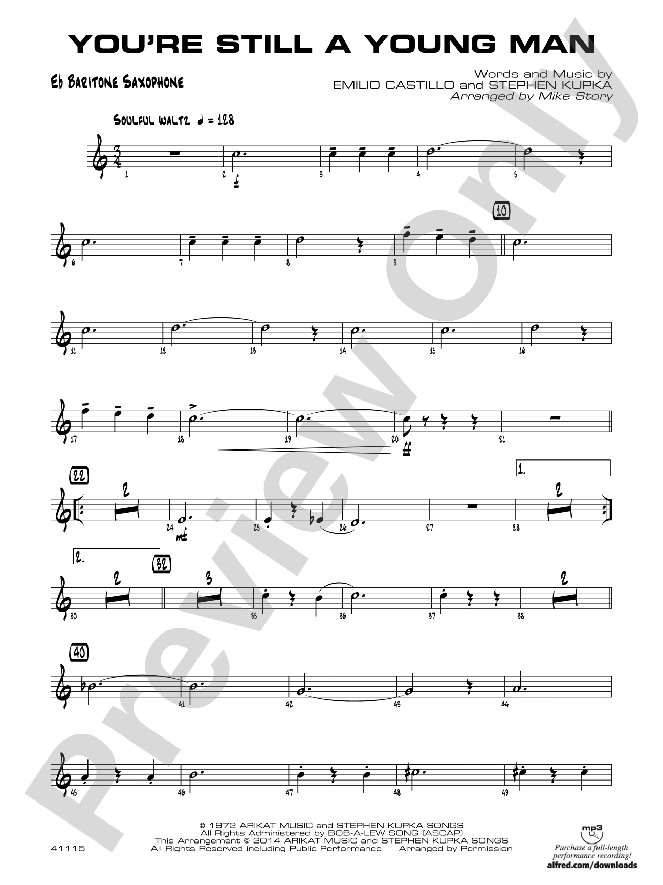 You're Still a Young Man: E-flat Baritone Saxophone
