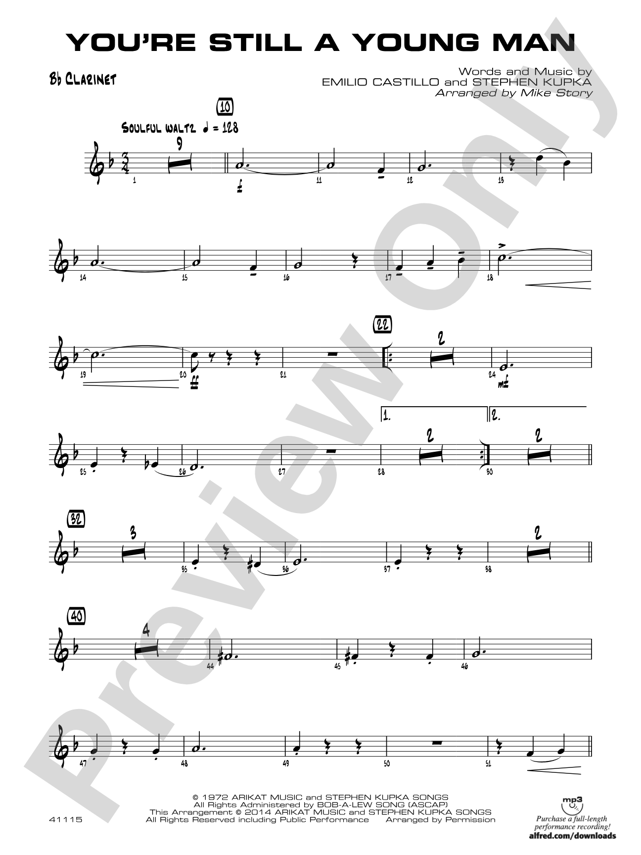 You're Still a Young Man: 1st B-flat Clarinet