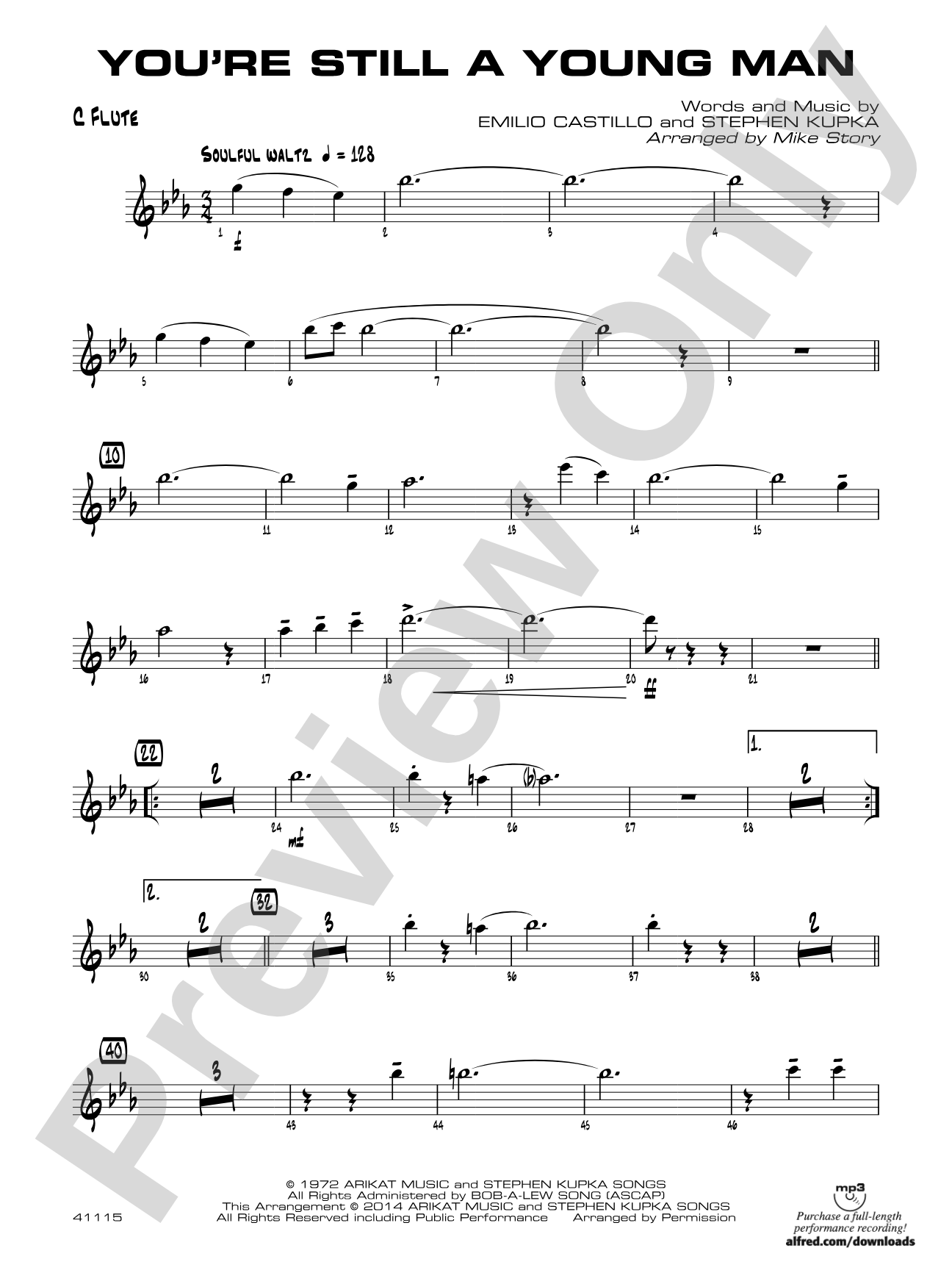 You're Still a Young Man: Flute