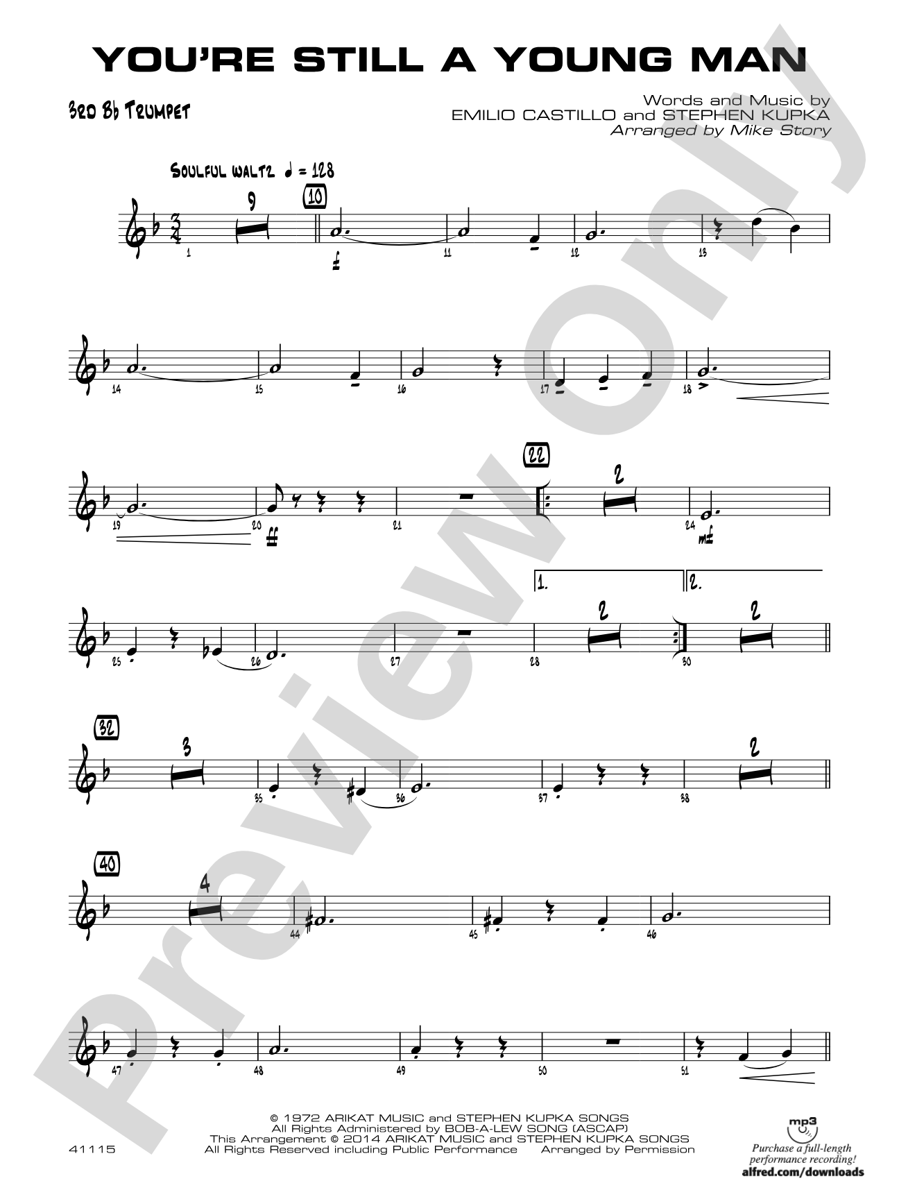 You're Still a Young Man: 3rd B-flat Trumpet