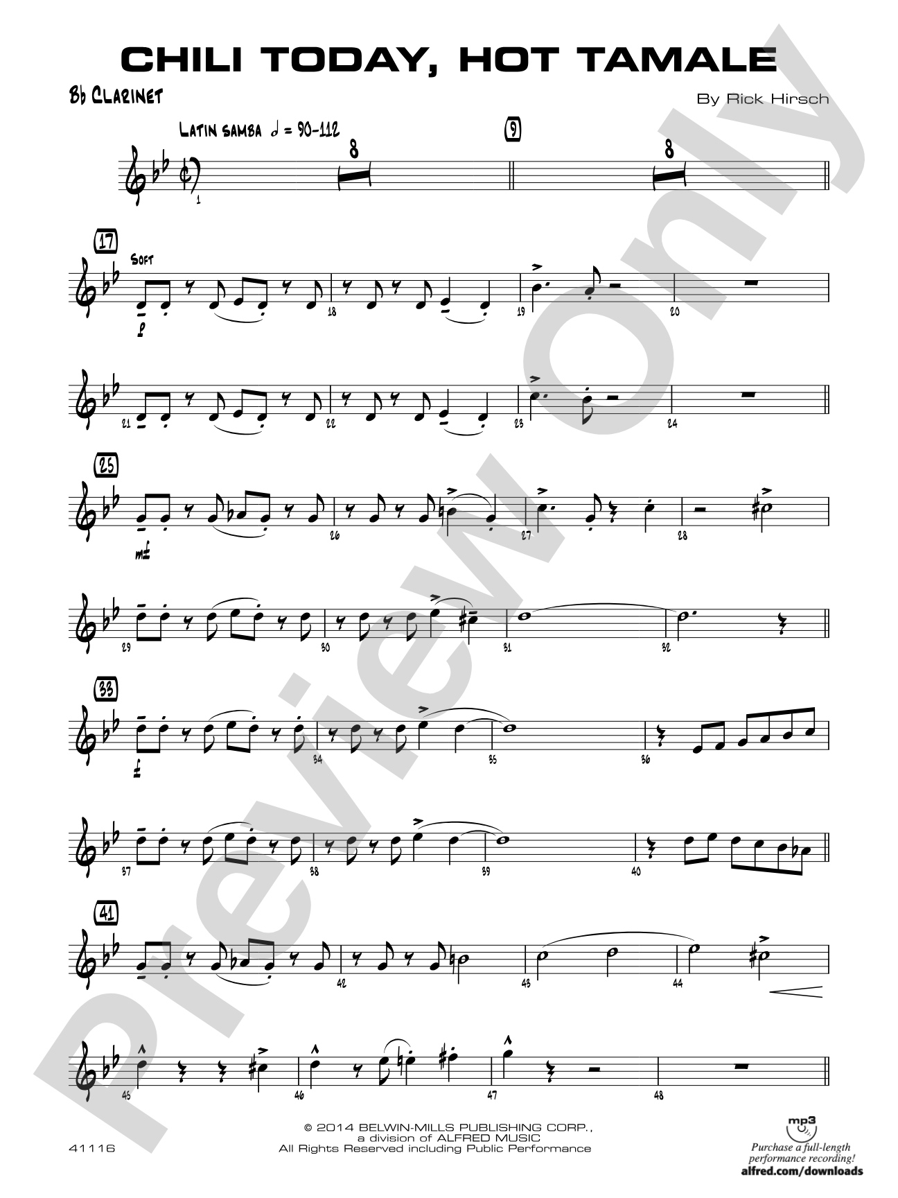 Chili Today, Hot Tamale: 1st B-flat Clarinet