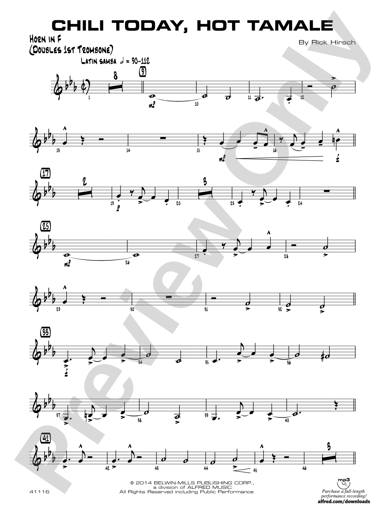 Chili Today, Hot Tamale: 1st F Horn