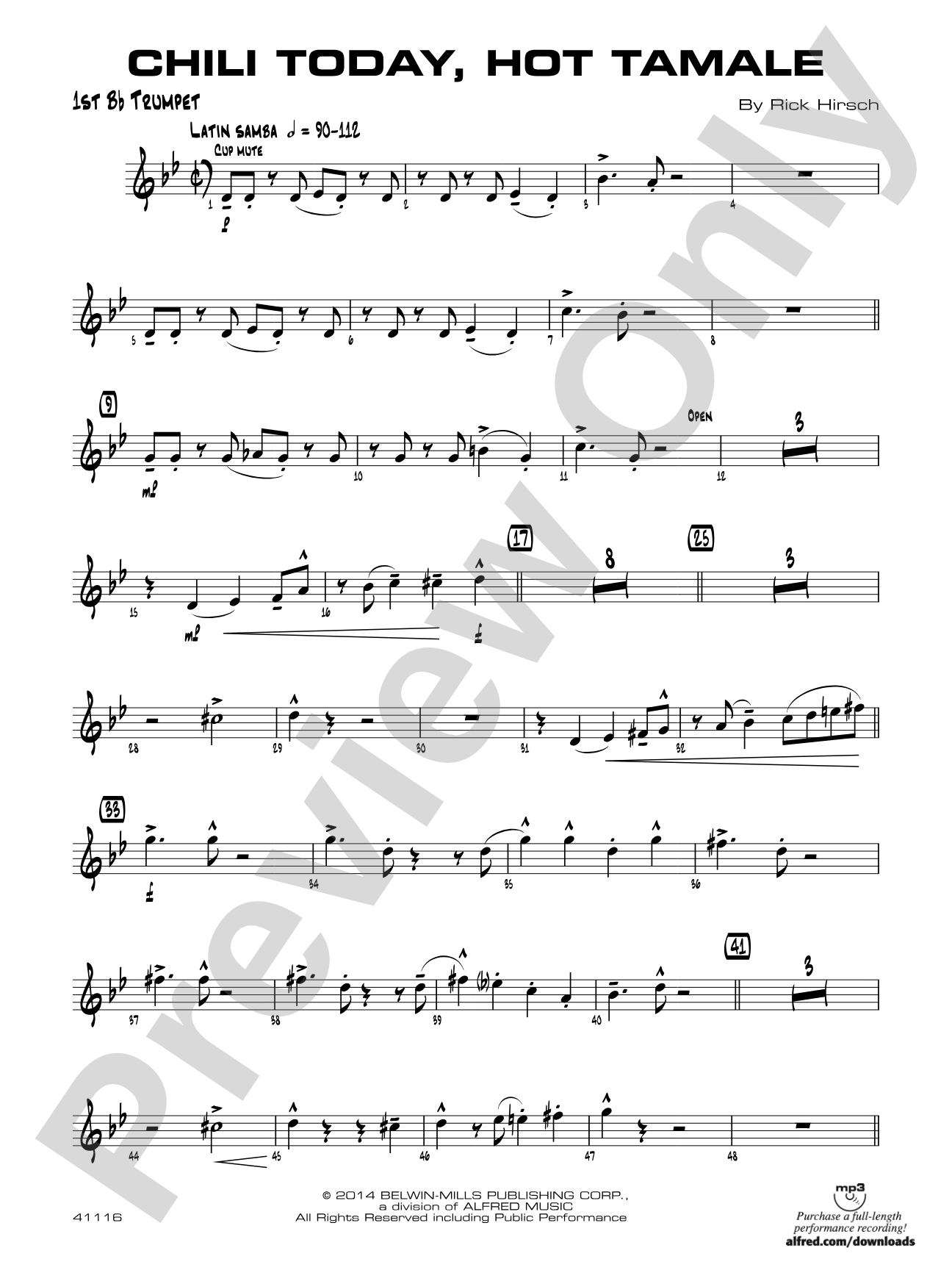 Chili Today, Hot Tamale: 1st B-flat Trumpet