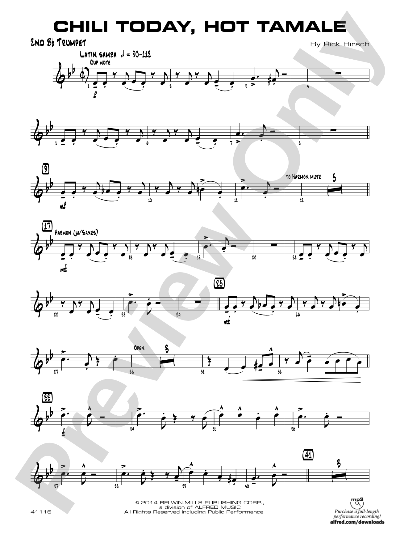 Chili Today, Hot Tamale: 2nd B-flat Trumpet