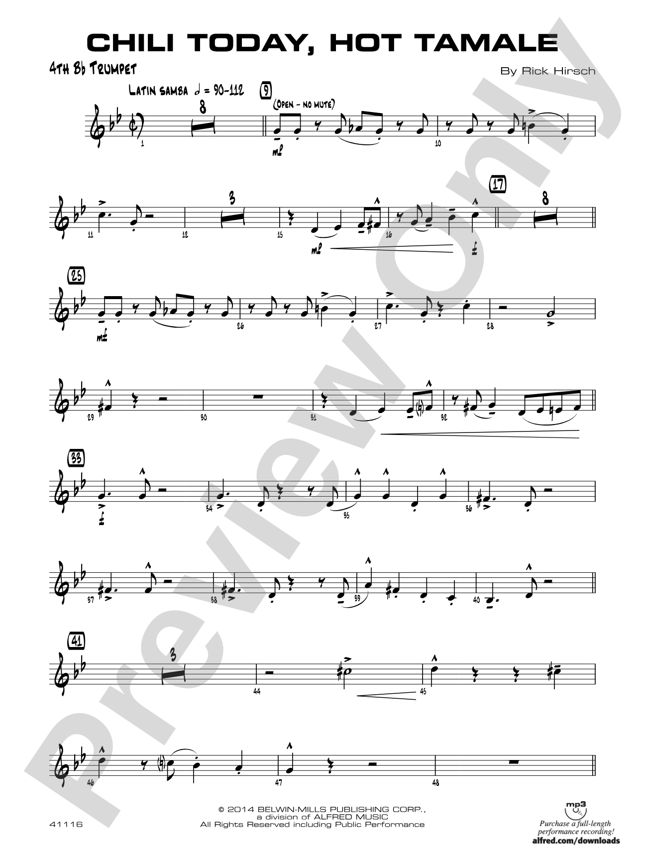 Chili Today, Hot Tamale: 4th B-flat Trumpet