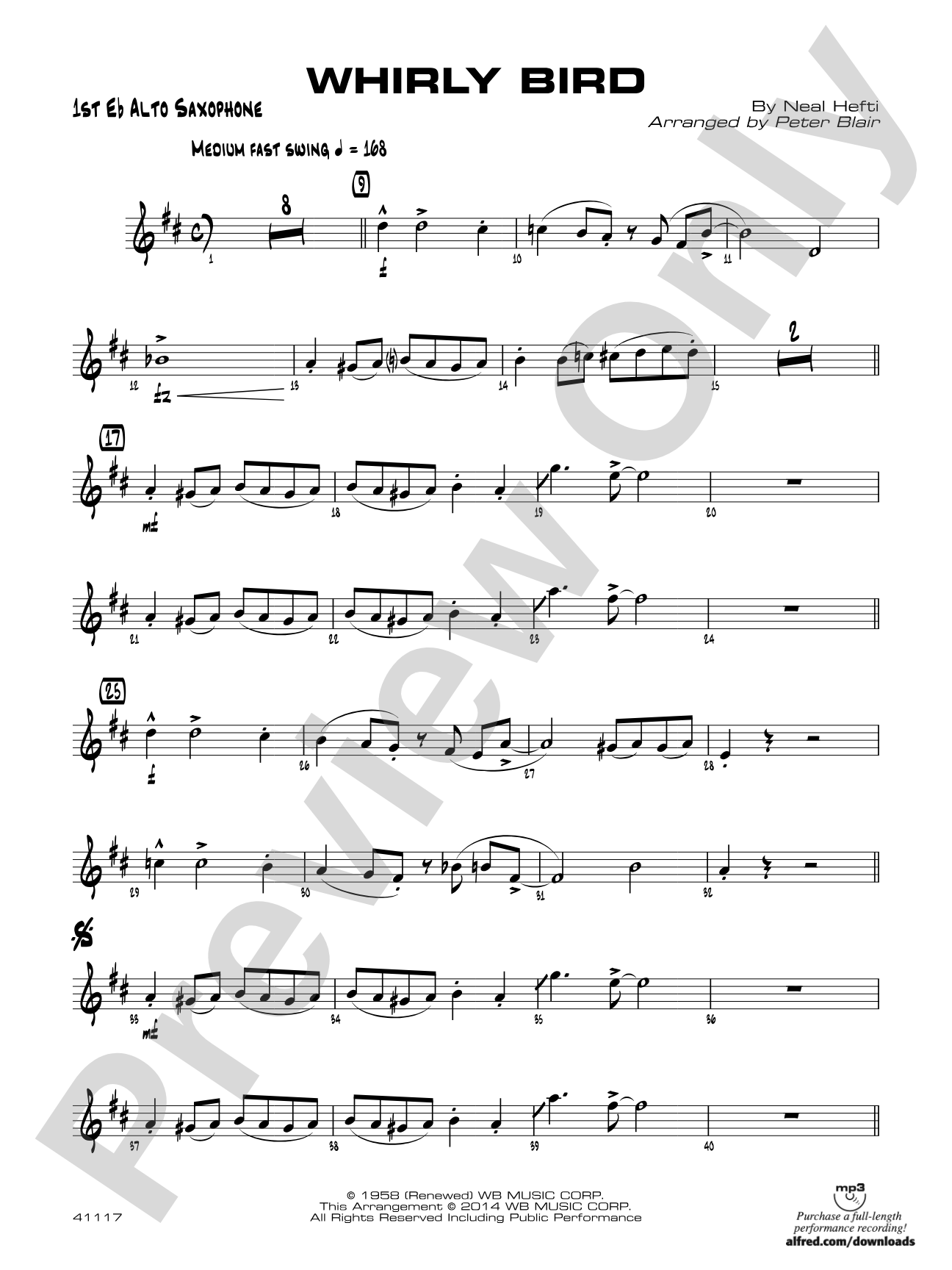 Whirly Bird: E-flat Alto Saxophone