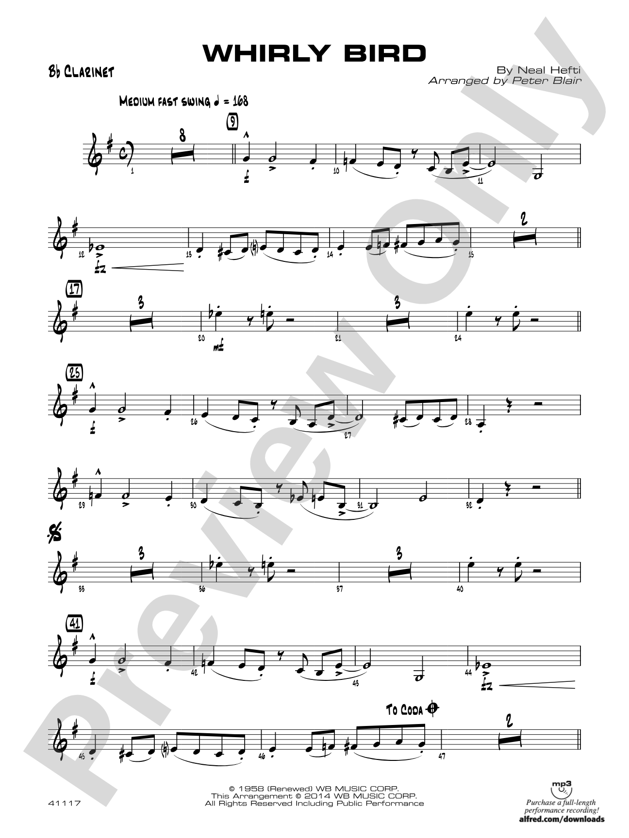 Whirly Bird: 1st B-flat Clarinet