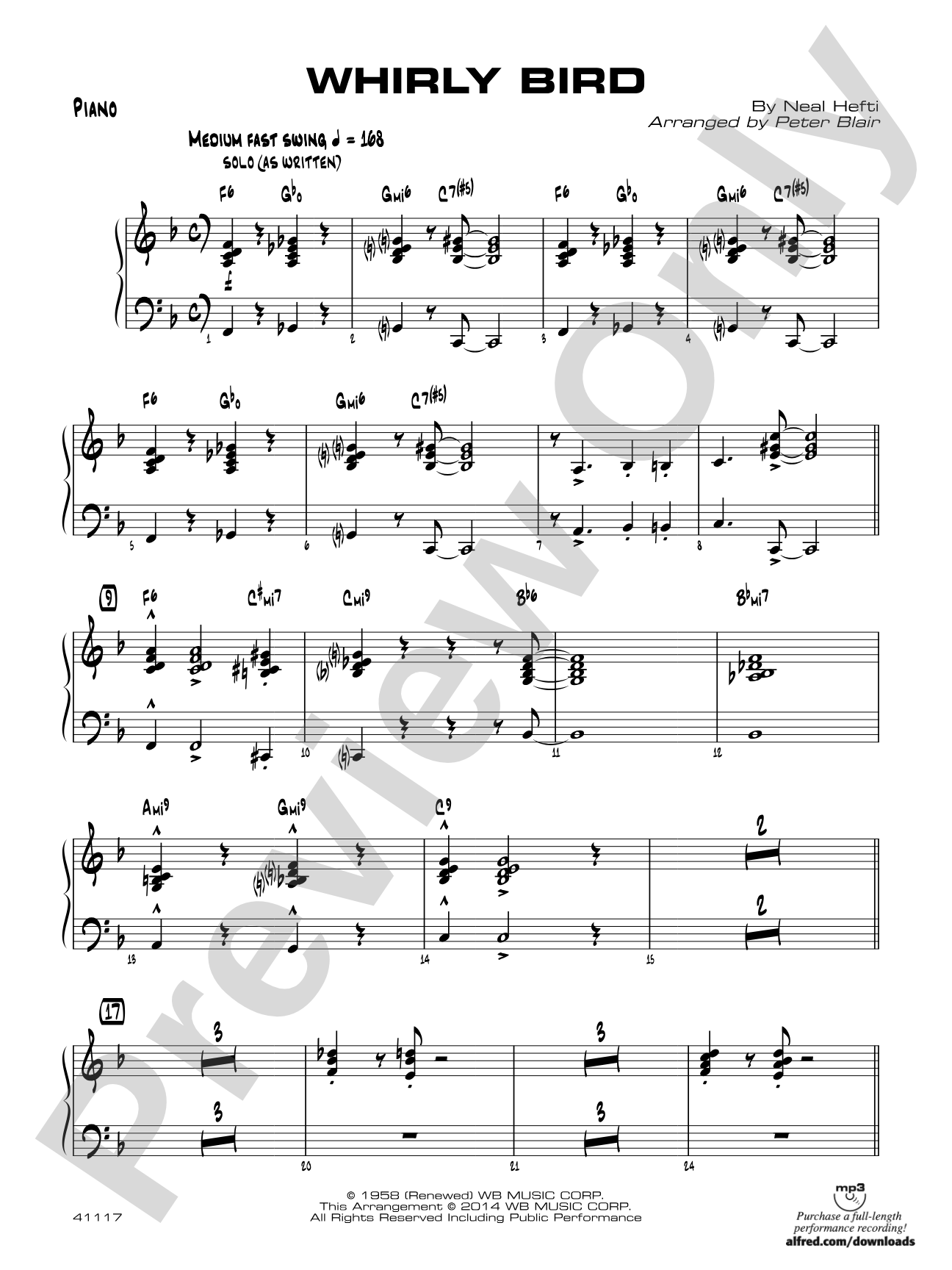Whirly Bird: Piano Accompaniment