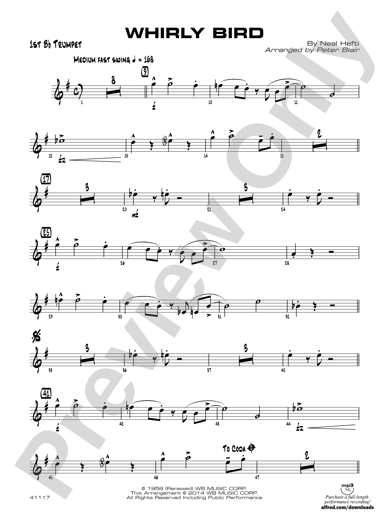 Whirly Bird: 1st B-flat Trumpet