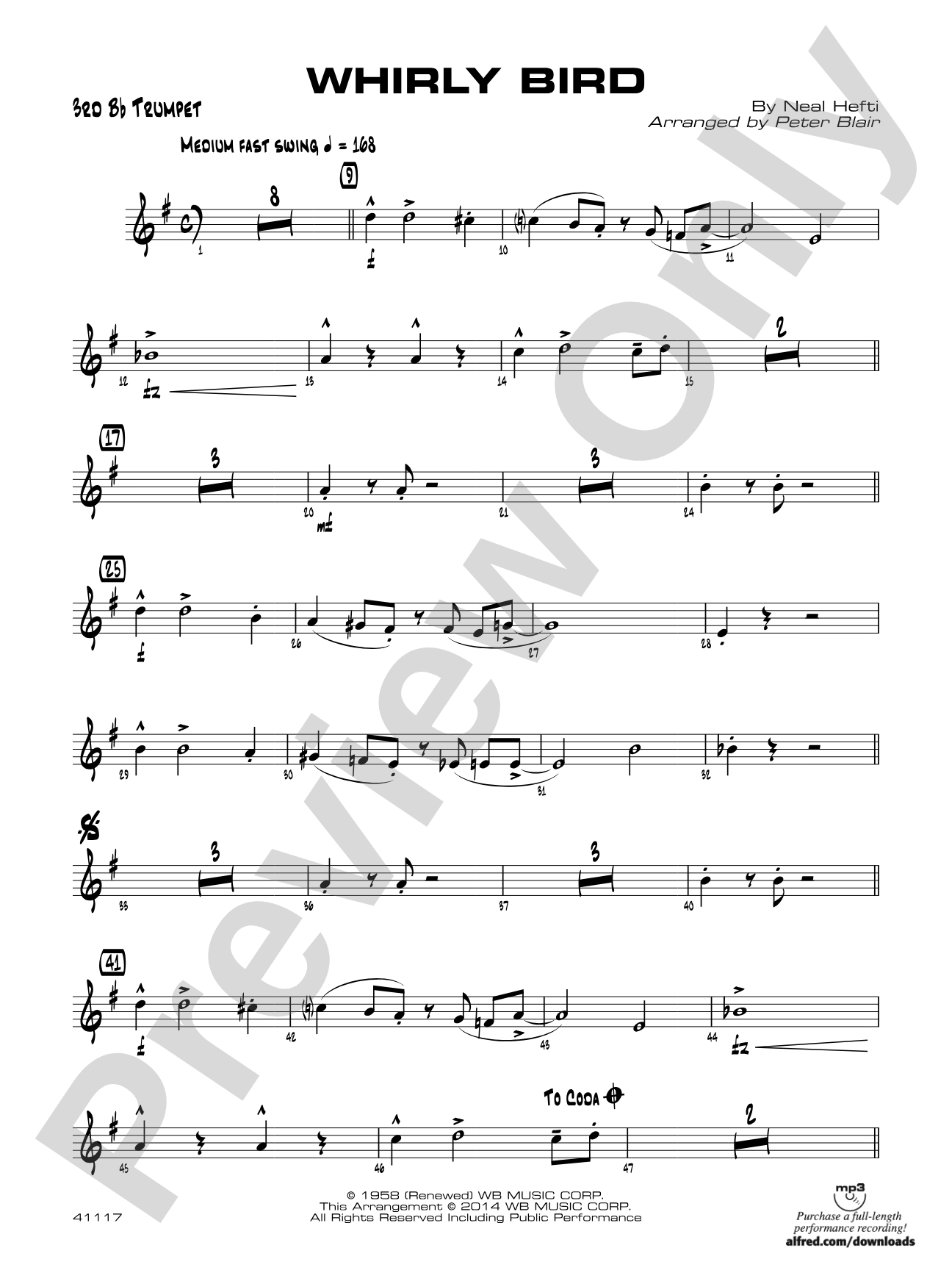 Whirly Bird: 3rd B-flat Trumpet