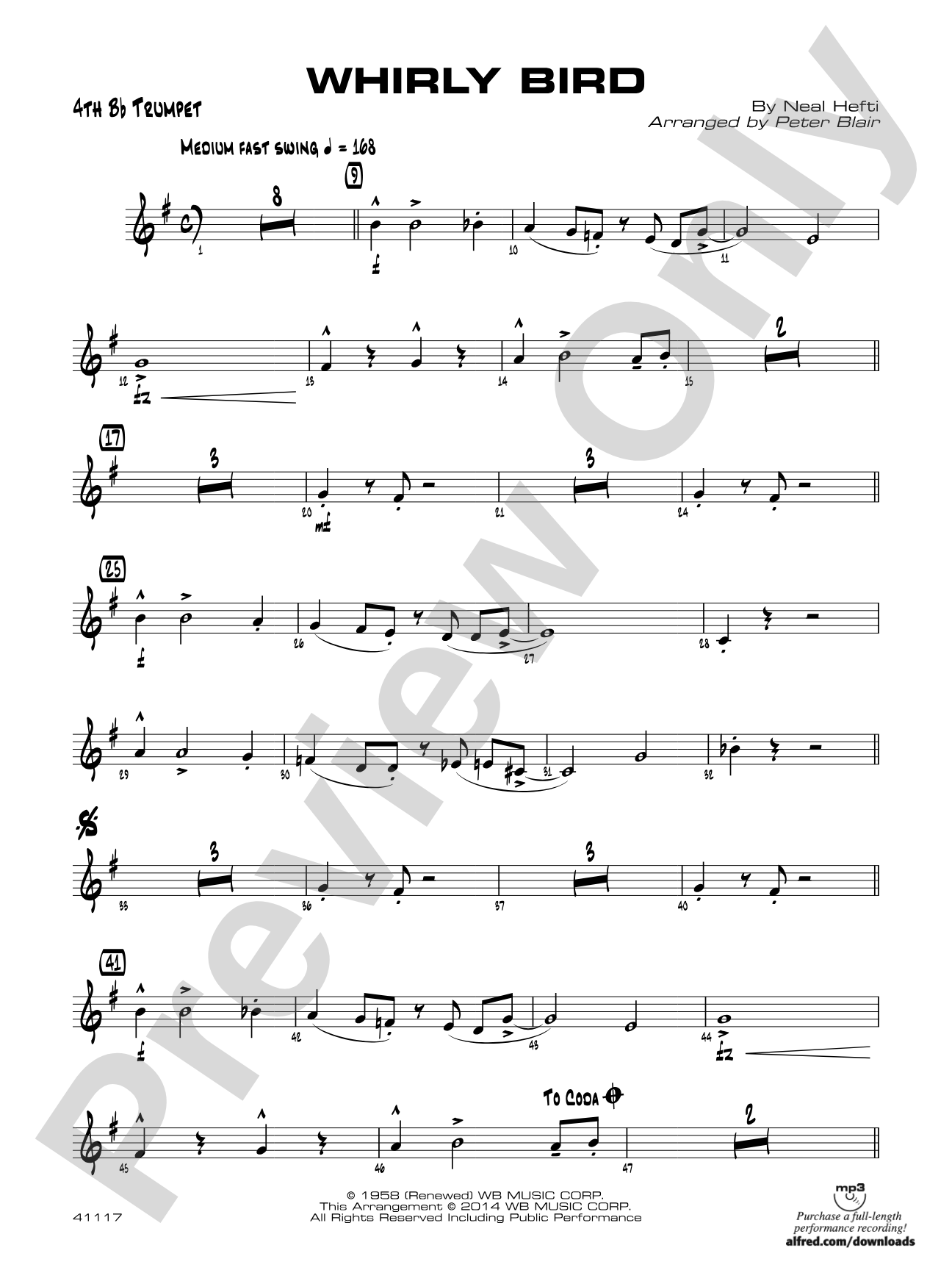 Whirly Bird: 4th B-flat Trumpet