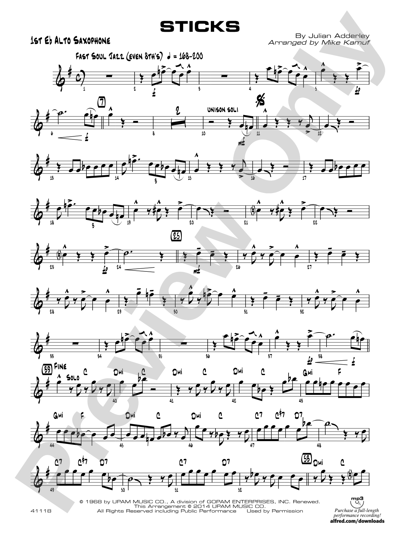 Sticks: E-flat Alto Saxophone