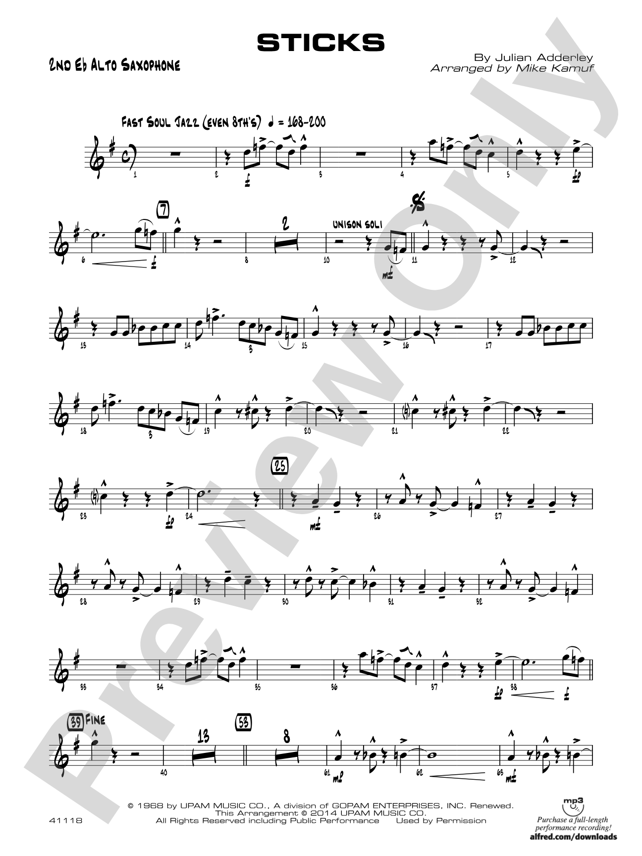 Sticks: 2nd E-flat Alto Saxophone