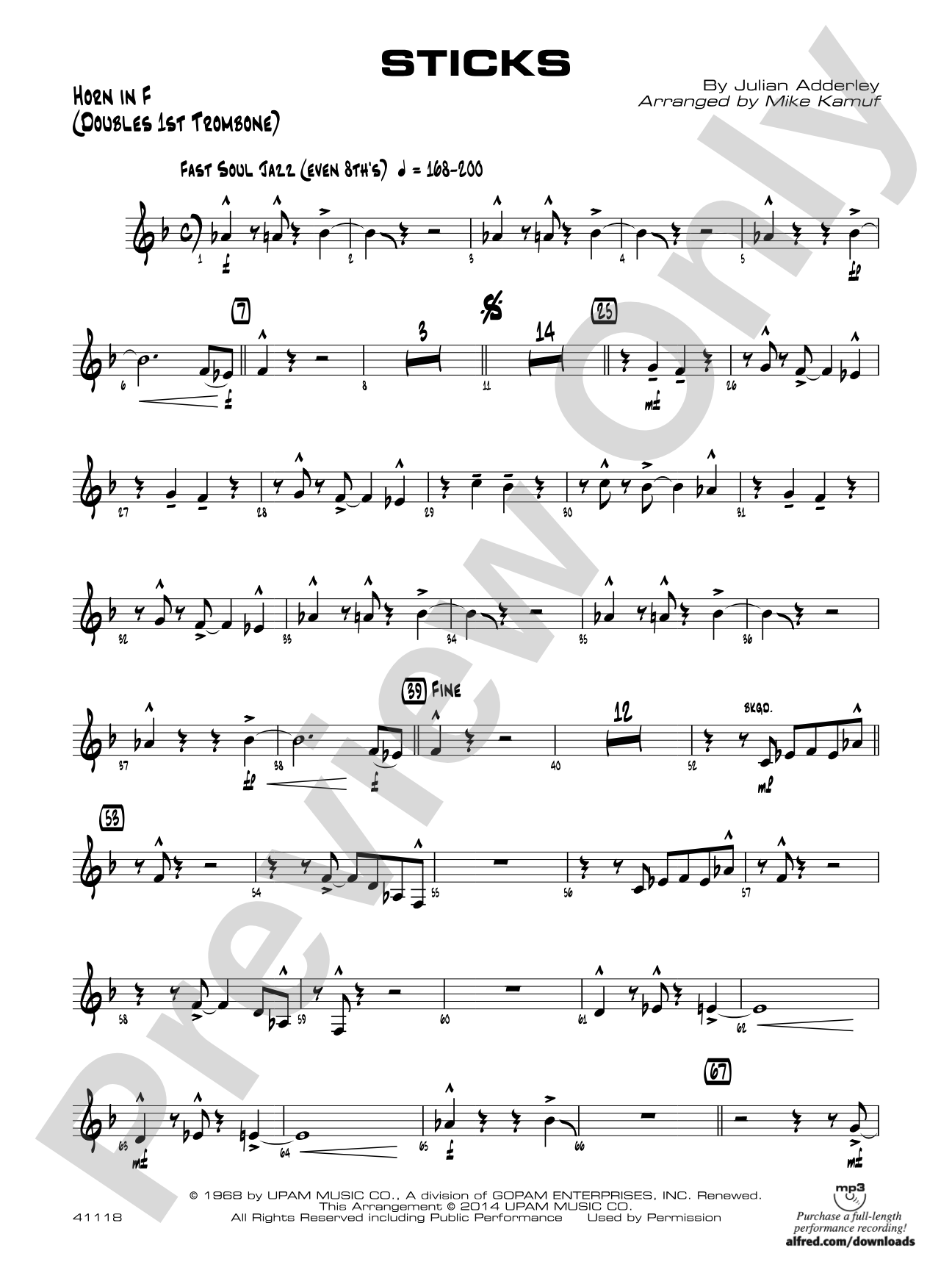 Sticks: 1st F Horn