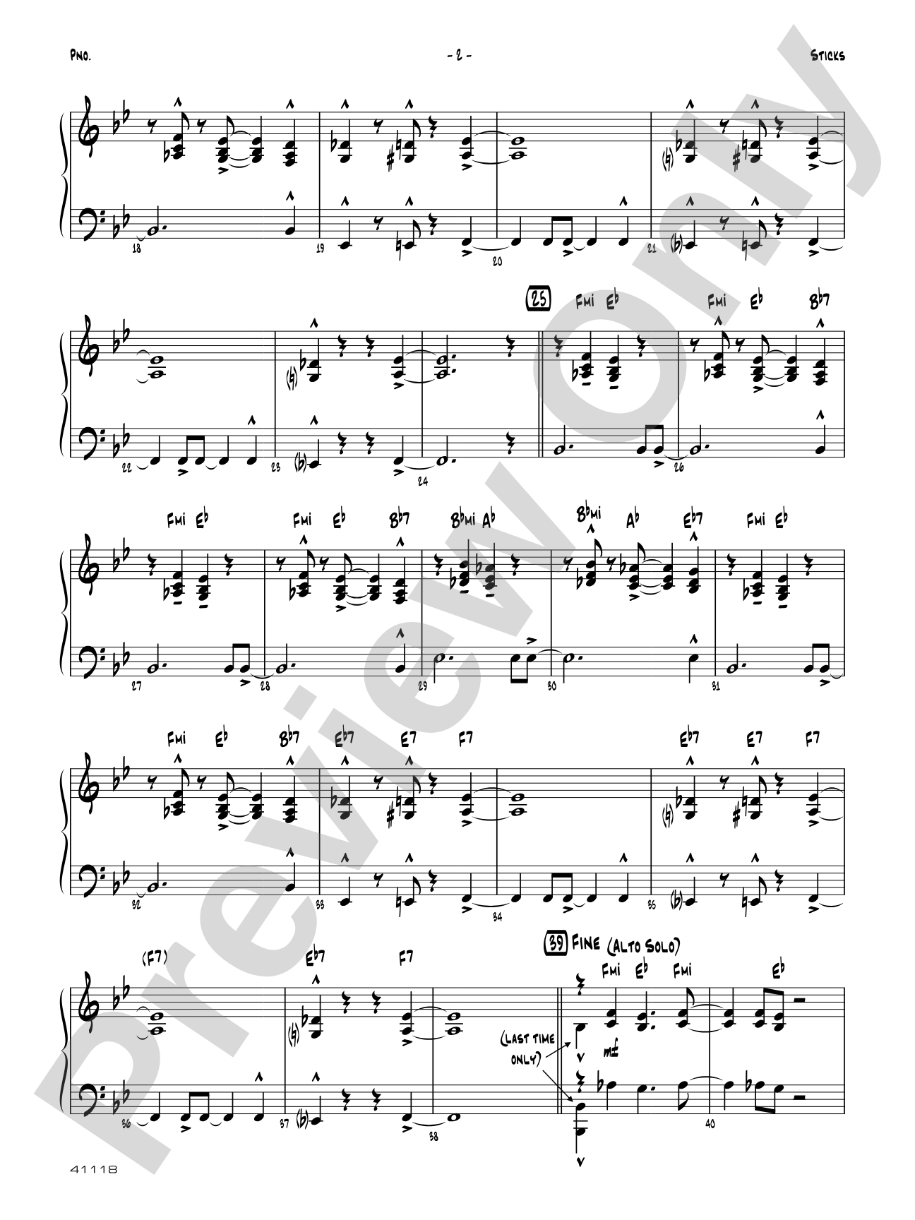 Sticks: Piano Accompaniment