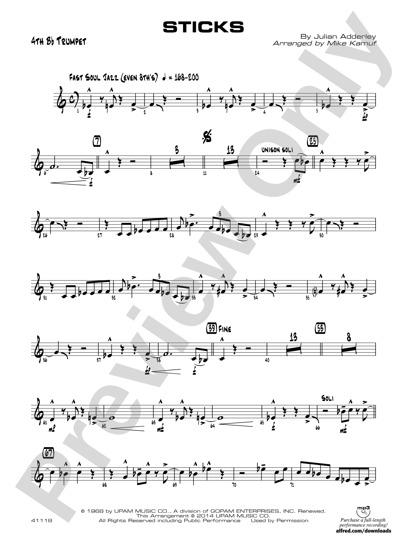 Sticks: 4th B-flat Trumpet