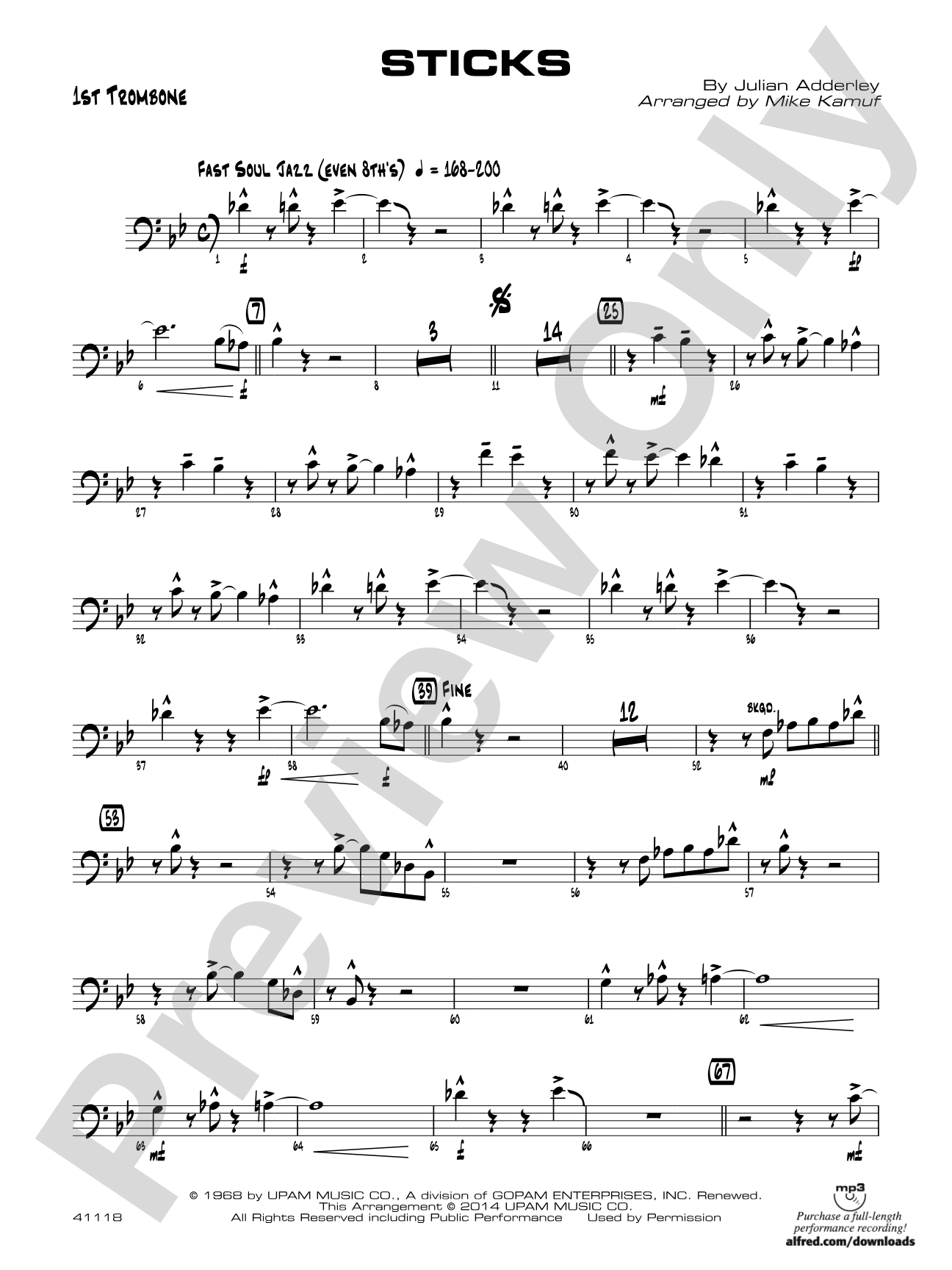 Sticks: 1st Trombone