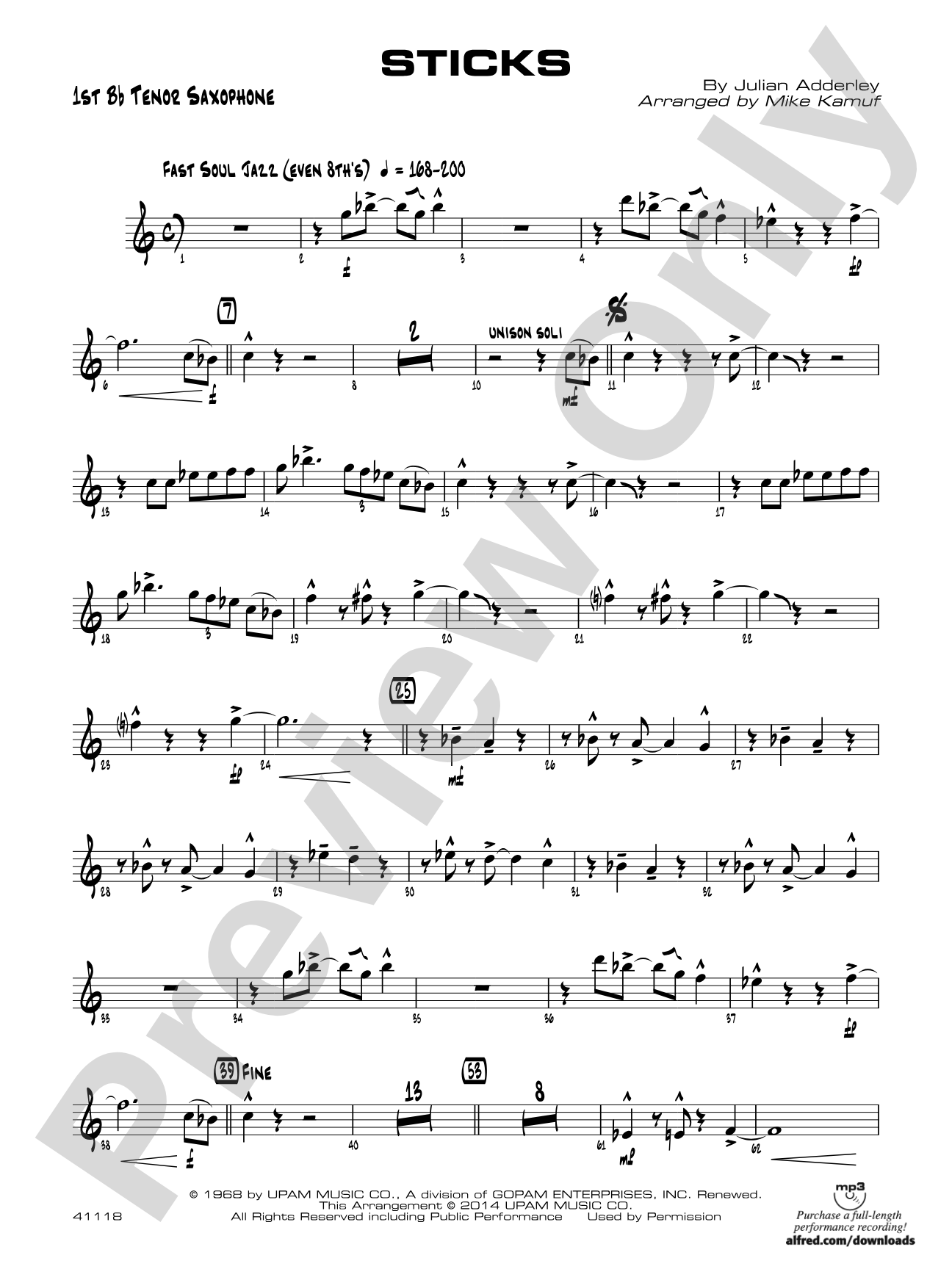 Sticks: B-flat Tenor Saxophone