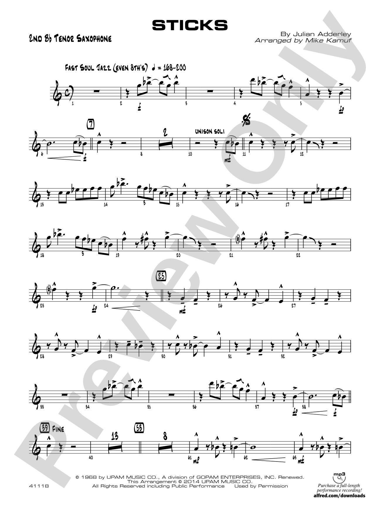 Sticks: 2nd B-flat Tenor Saxophone
