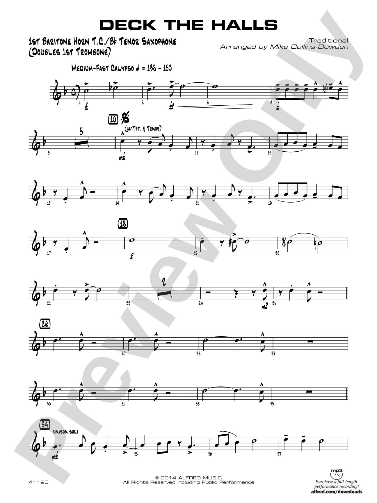 Deck the Halls: Baritone T.C.