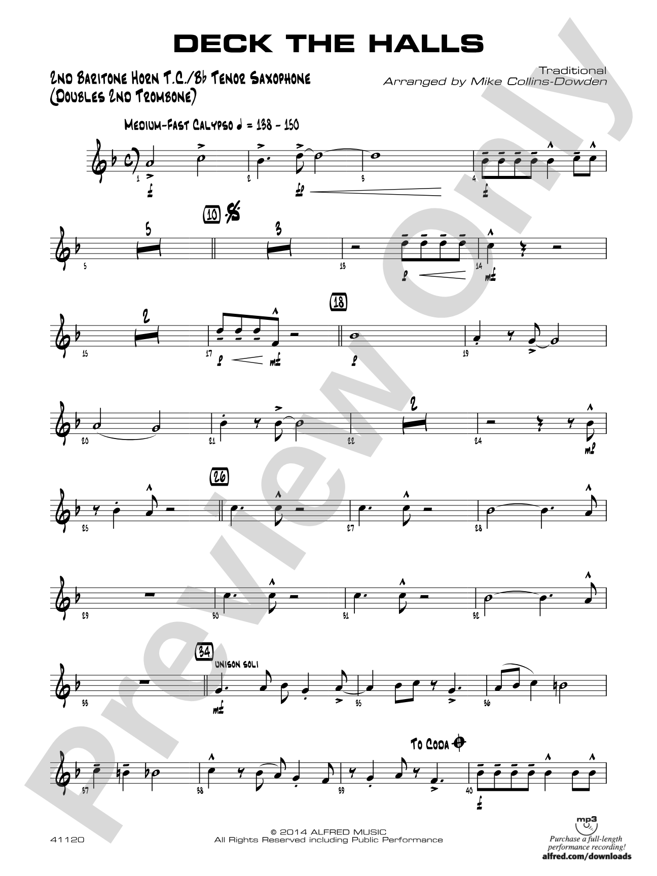 Deck the Halls: 2nd Baritone T.C.