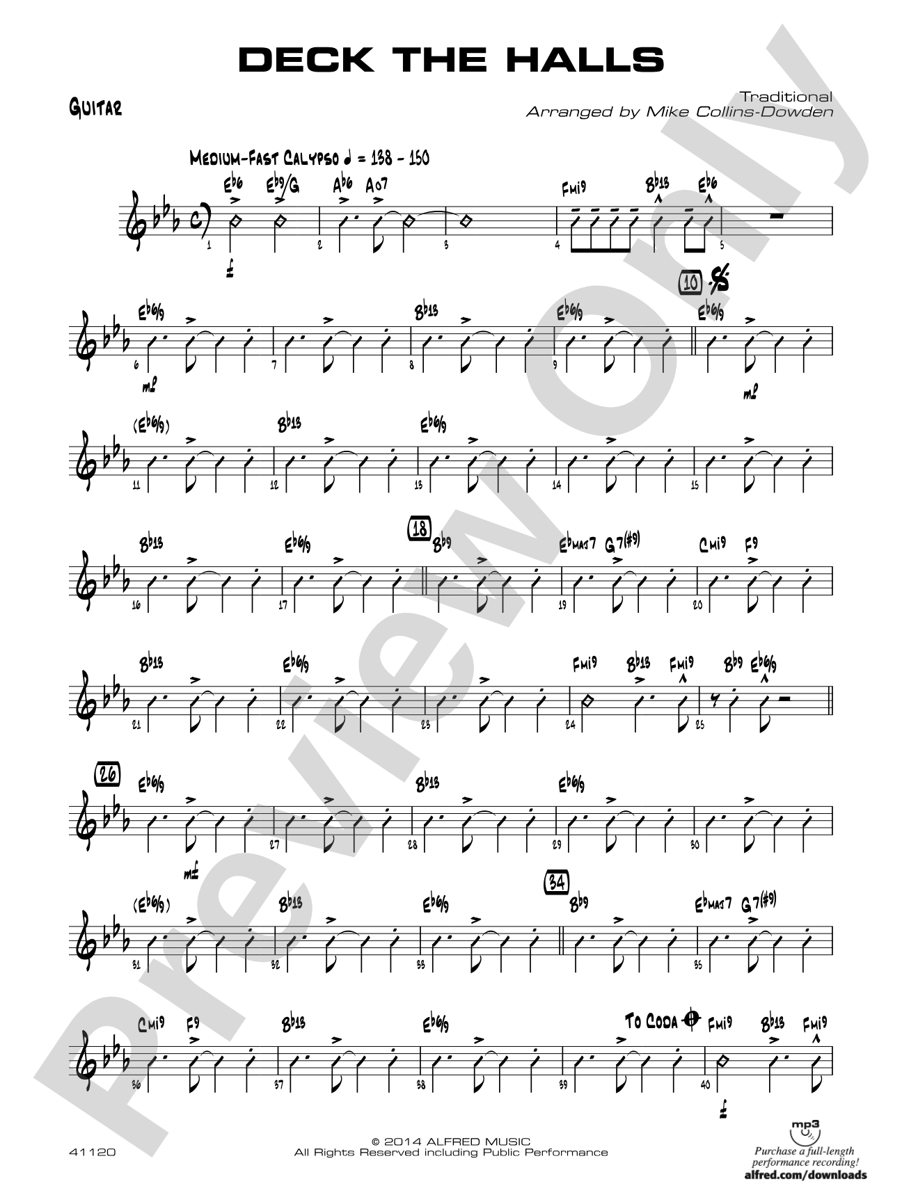 Deck the Halls: Guitar