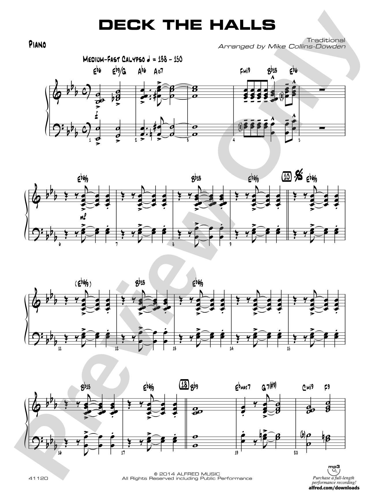 Deck the Halls: Piano Accompaniment