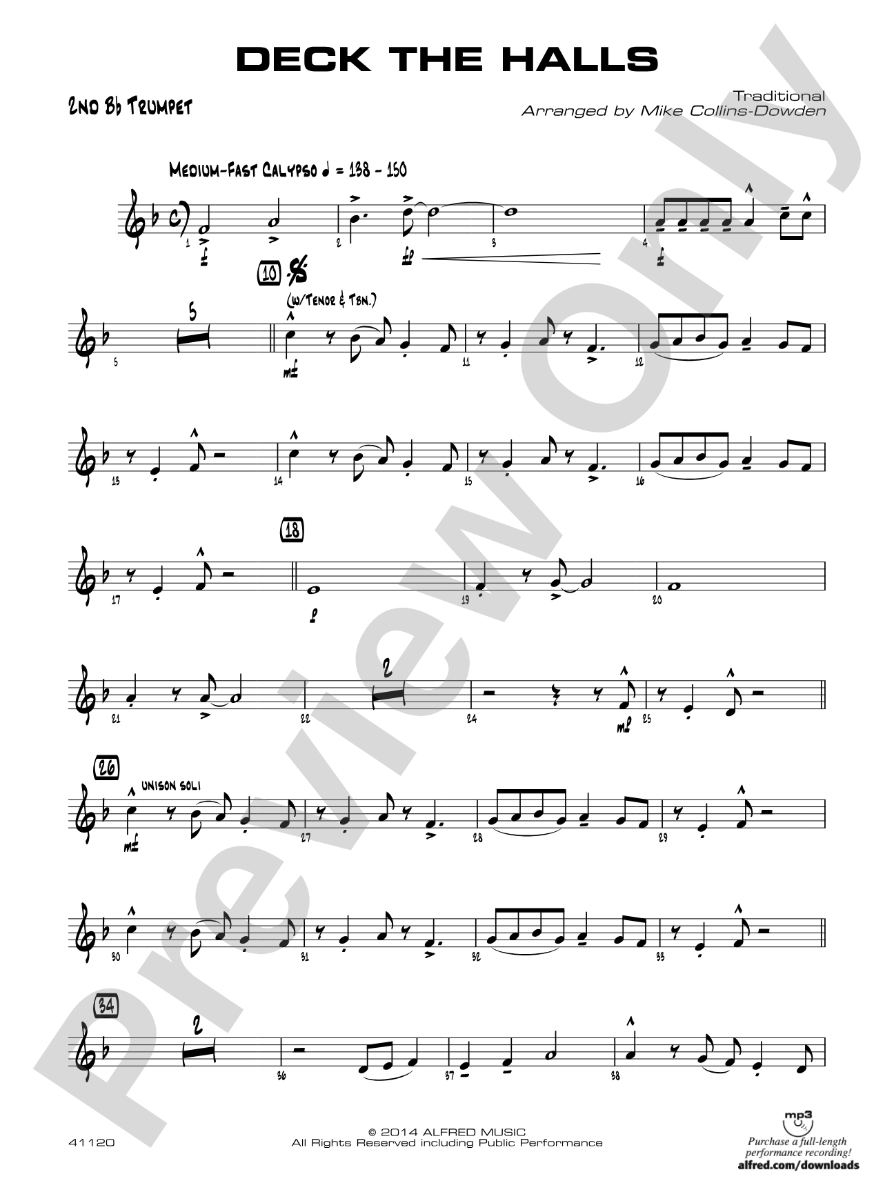 Deck the Halls: 2nd B-flat Trumpet