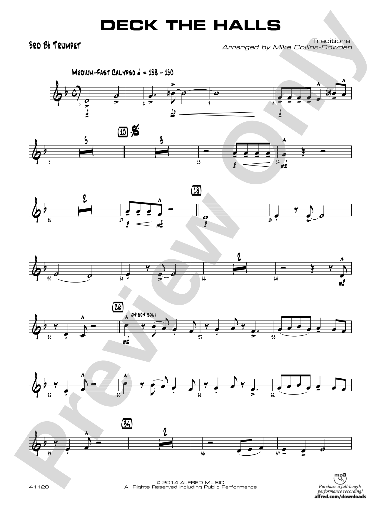 Deck the Halls: 3rd B-flat Trumpet
