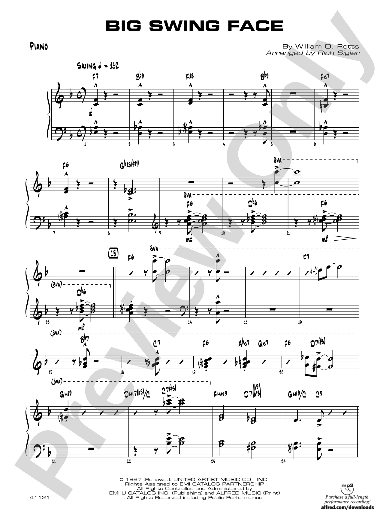 Big Swing Face: Piano Accompaniment