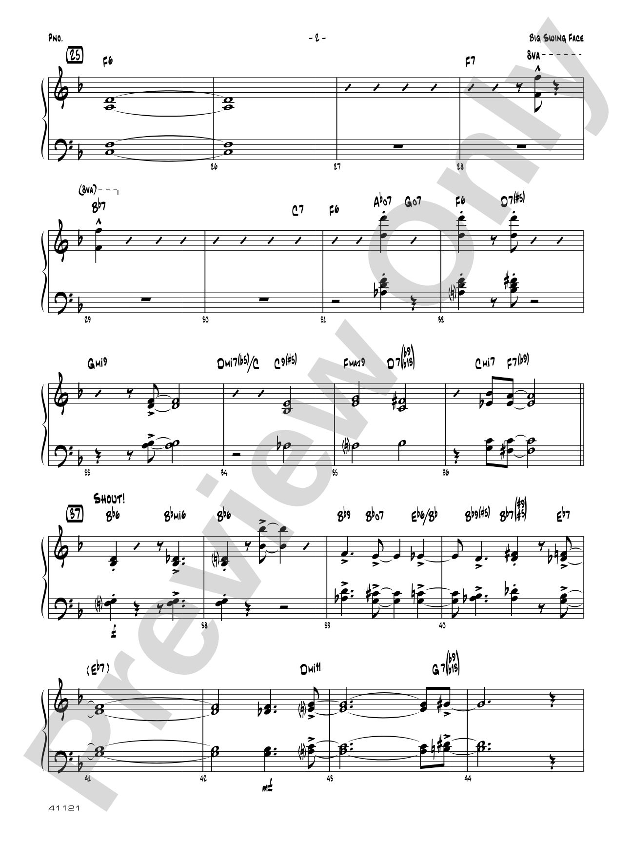 Big Swing Face: Piano Accompaniment
