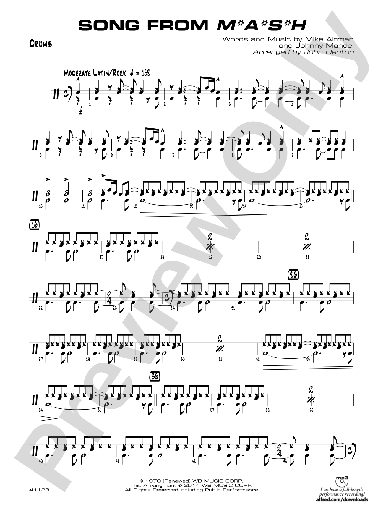 Song from M*A*S*H: Drums