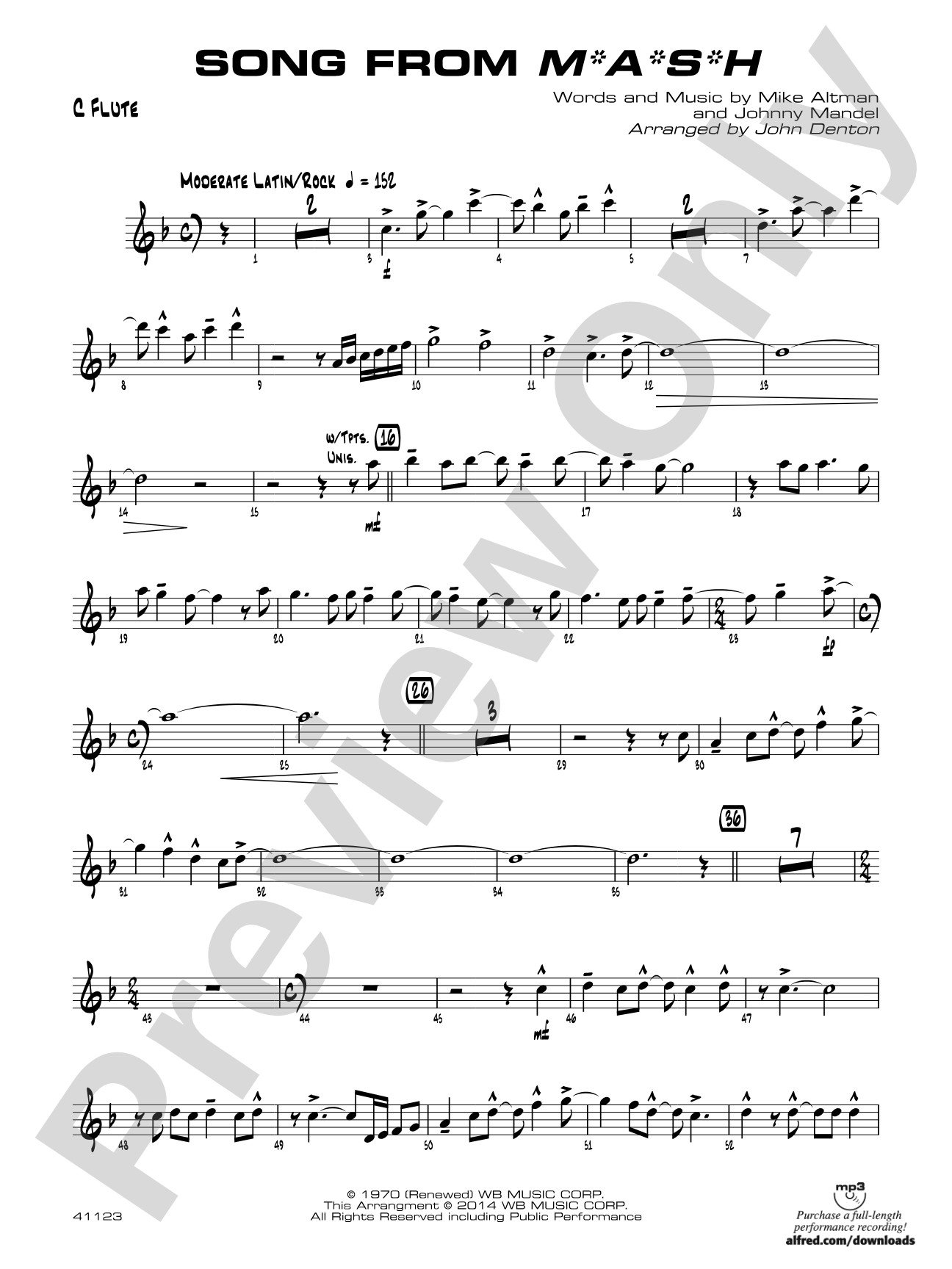 Song from M*A*S*H: Flute