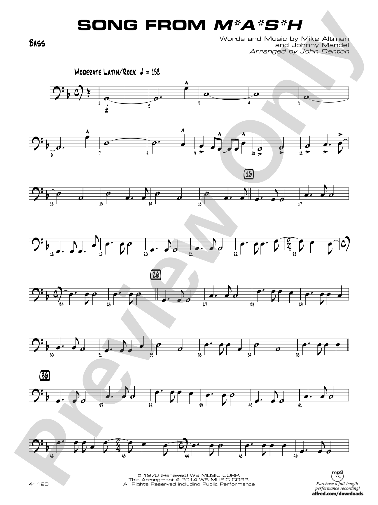 Song from M*A*S*H: String Bass