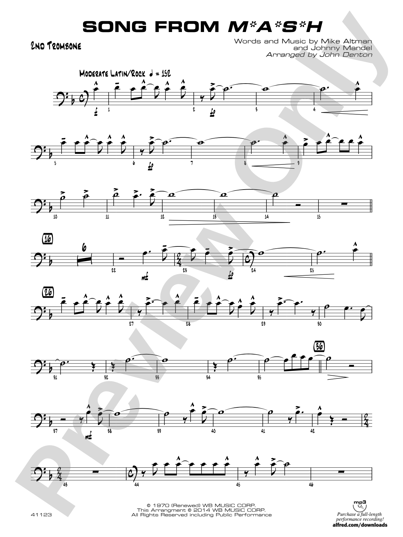Song from M*A*S*H: 2nd Trombone