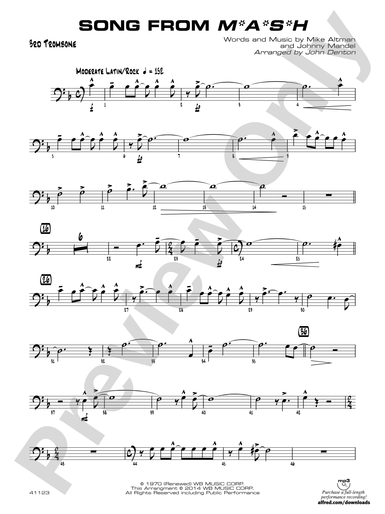 Song from M*A*S*H: 3rd Trombone