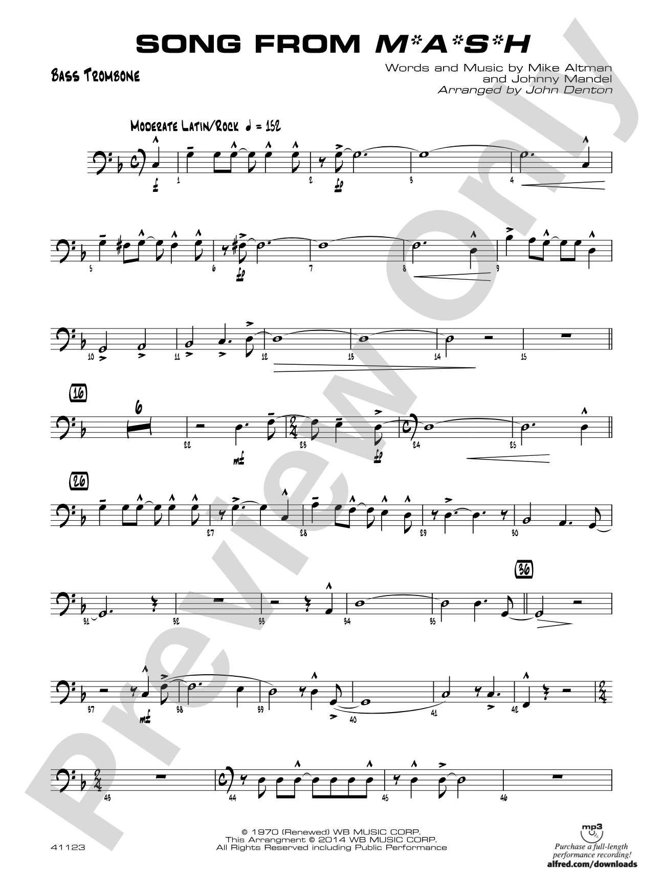Song from M*A*S*H: 4th Trombone