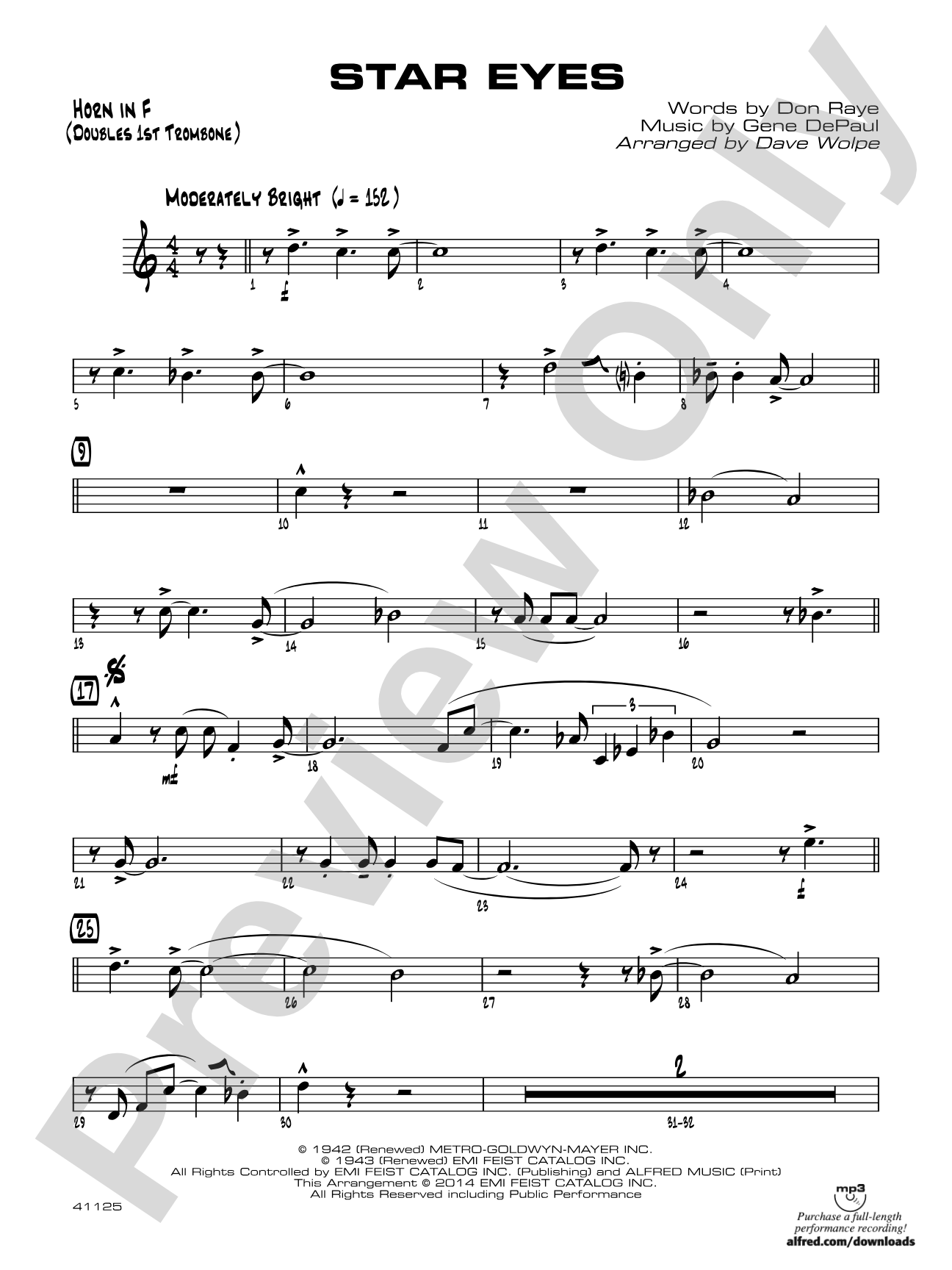 Star Eyes: 1st F Horn