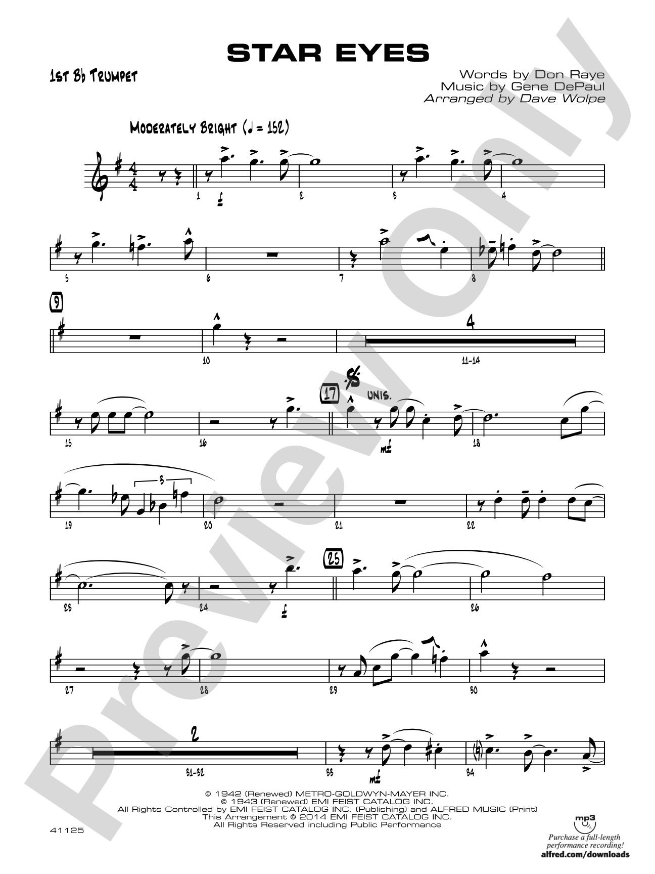 Star Eyes: 1st B-flat Trumpet